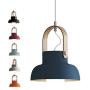 Modern Pendant Light Fixture, 9.25in Wooden Metal Ceiling Hanging Pendant Lighting, Adjustable Rustic Hanging Barn Light for Kitchen Island, Dining Room, Restaurant, Coffee Bar (1 Pack,Blue)