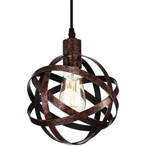 Industrial Pendant Light Fixtures Orb Chandelier 1 Light Bronze Chandeliers for Dining Room