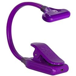 The Original Mighty Bright NuFlex Clip On Book Light Reading Light, Warm Eye Care LEDs, Super Flexible, Durable, Dimmable, Perfect for Kids, Bookworms, Read in Bed, Use Batteries or Micro USB (Purple)