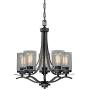 VAXCEL Bronze Kitchen Light Fixtures - Fremont Oil Rubbed Bronze Chandelier Farmhouse Ceiling Light with Clear Glass Shades for Dining Room Lighting, Kitchen Lighting, and Bedroom Lighting