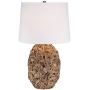 Nantucket Tropical Table Lamp Natural Seagrass White Drum Shade for Living Room Family Bedroom Bedside Nightstand Office - 360 Lighting