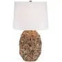Nantucket Tropical Table Lamp Natural Seagrass White Drum Shade for Living Room Family Bedroom Bedside Nightstand Office - 360 Lighting