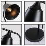 KRASTY Modern Industrial Metal Bedside Lamp Farmhouse Small Reading Lamp Mini Nightstand Black Table Lamp, Desk Lamp for Living Room Bedroom Office Kid Eye-Caring Study
