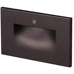 Cloudy Bay 120V LED Step Light with Auto Dusk to Dawn Photocell，3000K Warm White 3W 55lm,Indoor/Outdoor Stair Light,Oil Rubbed Bronze Finish