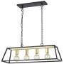 WOXXX Black Farmhouse Kitchen Island Lighting Modern Chandelier Industrial Ceiling Light Fixtures for Dining Room Living Room Foyer Bar Restaurant (4-Light)