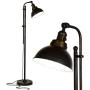 Brightech Dylan - Industrial Floor Lamp for Living Rooms & Bedrooms - Rustic Farmhouse Reading Lamp - Standing, Adjustable Head Indoor Pole Lamp