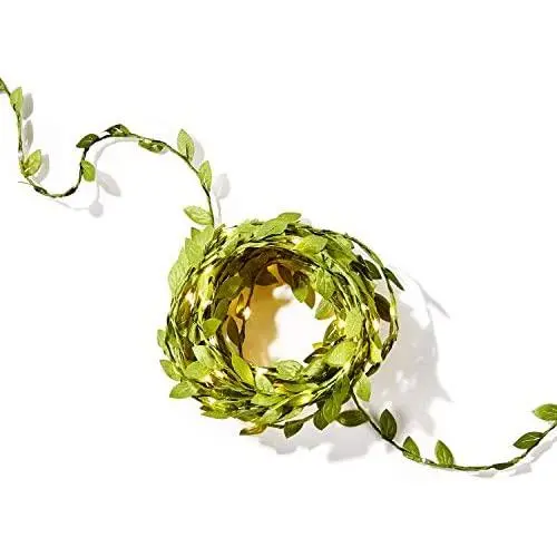 Leaf Garland with Fairy Lights - 24 Ft, Battery Operated, 75 Warm White LED Lights, Green Vines with Ivy Leaves, Rustic String Light for Bedroom Decor or Christmas Decorations Leaf Garland with Fairy Lights - 24 Ft, Battery Operated, 75 Warm White LED Lights, Green Vines with Ivy Leaves, Rustic String Light for Bedroom Decor or Christmas Decorations
