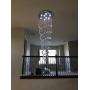 Saint Mossi Modern K9 Crystal Raindrop Chandelier Lighting Flush Mount LED Ceiling Light Fixture Pendant Lamp for Dining Room Bathroom Bedroom Livingroom Double Swirl 8 GU10 Bulbs Required H86 W24