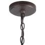 LALUZ Dining Room Chandelier Farmhouse Lighting Fixture Hanging with Crystal Pendants, 28” L x 25.5” H, Bronze