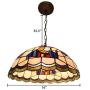 CraftThink Pendant Lighting LED Chandelier Light Antique Tiffany Art 16''W Dome Shade Stained Glass with Poker Portrait 2 Lights Hanging Light for Dining Living Cafe Room Restaurant - TYP C