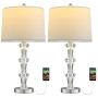 BOBOMOMO Modern Crystal USB Table Lamps Set of 2 for Living Room Bedroom 26''