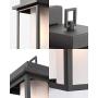 LALUZ Rectangle Outdoor Light Fixtures Wall Mount, Farmhouse Sanded Black Exterior Light Fixture with Frosted Glass, Hollow Weather Proof Porch Light for Front Door, Entryway, Patio, Garage, Yard