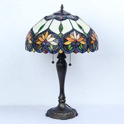 Tiffany Table Lamp 16 Inches Classical Baroque Stained Glass Desk Lamp Home Decoration Living Room Table Lamp (16 Inch)