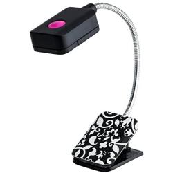 WITHit French Bull Clip On Book Light – Black/White – Square LED Reading Light for Books and eBooks, Reduced Glare, Portable and Lightweight, Cute Bookmark Light for Kids & Adults, Batteries Included