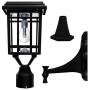 Gama Sonic GS-114B-FPW-BLK Prairie Bulb Lamp Outdoor Solar Light Fixture, Pole Pier & Wall Mount Kits, Black