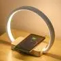 OSALADI Wireless Charging Nightstand Lamp Rechargeable USB Bedside Table Lamp Creative Circle Bedside Lamp for Living Room Bedroom