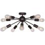 BONLICHT Mid Century Modern Chandelier 10-Light Semi Flush Mount Ceiling Light Oil-Rubbed Bronze Sputnik Chandelier Industrial Vintage Starburst Lighting for Living Room Dining Room Kitchen Bedroom