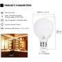 G25 LED Vanity Light Bulb Hansang 5W (60W Incandescent Equivalent) 2700K Soft White,Decorative Globe Light Bulbs,E26 Base,500LM Perfect for Bathroom/Vanity Makeup Mirror,Non-Dimmable,4 Pack