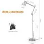 LEPOWER Metal Floor Lamp, Adjustable Architect Swing Arm Standing Lamp with Heavy Duty Base, Eye-Caring Reading/Drawing Lamp with On/Off Switch for Living Room, Bedroom, Study Room, Office (Silver)