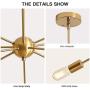 KDG Chandeliers 10 Lights Modern Sputnik Chandeliers Mid Century Pendant Lighting Gold Brass Ceiling Light Fixture for Kitchen Dining Room Living Room (Gold)