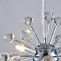 Saint Mossi Crystal Vintage Pendant 6-Lights G9 Base Modern Chrome Sputnik Hanging Light Industrial Hanging Pendant Light Fixture for Kitchen Dining Room Bedroom