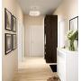 Kira Home Linx 16'' 3-Light Semi-Flush Mount Ceiling Light Fixture + Outer Mesh Shade and Inner White Fabric Shade, Brushed Nickel Finish