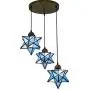 Star Chandelier, Tiffany Style Stained Glass Dining Room Ceiling Light, Multi-Colored Adjustable Pendant Hanging Lamp for Bedroom/Living Room/Cafe (Color : 1)