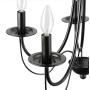 LALUZ Black Chandelier Farmhouse Rustic 5-Light Fixture with 2-Layer for Dining & Living Room, Bedroom, Kitchen and Foyer