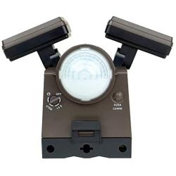 LB1870QBZ 700 Lumen Battery Operated LED Motion Security Light, Twin Head (Includes L-Bracket for Ea