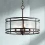 Edinger Oil Rubbed Bronze Round Pendant Chandelier 20'' Wide Rustic Industrial Clear Waterglass 4-Light Fixture for Dining Room House Foyer Kitchen Island Entryway Bedroom Living Room - Regency Hill