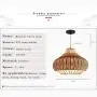 Vintage Chandelier, Natural Bamboo Pendant Lamp, Rattan Handwoven E27 Ceiling Light Fixture for Bedroom Dining Room Kitchen Hanging [Energy Class A+],50cm