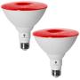 2 Pack BlueX LED Par38 Flood Red Light Bulb - 18W (120Watt Equivalent) - Dimmable - E26 Base Red LED Lights, Party Decoration, Porch, Home Lighting, Holiday Lighting, Red Flood Light (Red)