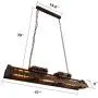 LAKIQ Industrial Island Lighting Fixture 6 Lights Metal Wrought Iron Chandelier Antiqued Rust Pool Table Hanging Pendant Lights for Dining Room Kitchen Bar Restaurant