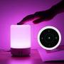 Table Lamp Touch Night Light - 4 Quickly Charge USB Port Bedside Lamps with Dimming Warm White Light 13 Colors RGB Table Lamp for Bedroom Living Room Office Hallways (White)