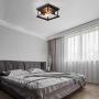 Ganeed Retro Rectangle Flush Mount Ceiling Light,Industrial Farmhouse Close to Ceiling Light Black Ceiling Lamp with 2-Light for Kitchen Island Dining Room Bedroom Foyer Hallway