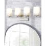 Zeyu 4-Light Bathroom Light Fixture, Vanity Light for Bathroom Living Room 26 Inch, Brushed Nickel Finish with Frosted Glass Shade, 6106-4 BN
