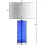 JONATHAN Y JYL4017D-SET2 Cole 27.5'' Modern Fused Glass Cylinder LED Lamp Transitional,Coastal,Glam for Bedroom, Living Room, Office, College Dorm, Coffee Table, Bookcase, Cobalt, 2 Piece