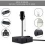USB Table Lamp, Sailstar Bedside Lamps with Fast Dual USB Charging Ports and Outlet & Warm LED Bulb, Modern Nightstand Lamp with Black Base and Fabric Shade for Bedroom, Living Room, Office
