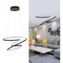 WELAKI LED Chandelier Modern Led Pendant Light Irregular Rings Adjustable Pendant Lighting for Kitchen Island Dining Room Restaurant Living Room Not Dimmable 6000K 70w (Black)