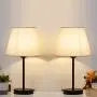 Bedside Table Lamp Set of 2 - Nightstand Lamps with Linen Fabric Shade - Desk Lamp for Bedroom, Living Room, Girls Room, Kids Room, Dorm Bedside Table Lamp Set of 2 - Nightstand Lamps with Linen Fabric Shade - Desk Lamp for Bedroom, Living Room, Girls Room, Kids Room, Dorm