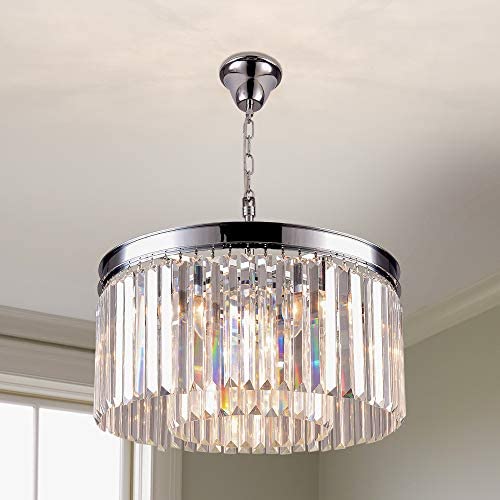 Modern Crystal Chandelier with 2 Tiers Ceiling Light Pendant Crystal Lighting Fixture 5 Lights for Dining Room, Living Room Modern Crystal Chandelier with 2 Tiers Ceiling Light Pendant Crystal Lighting Fixture 5 Lights for Dining Room, Living Room