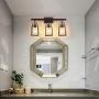NEWSEE Farmhouse Wall Light Wall Sconce 3-Lights Retro Industry Light Fixture Transparent Glass Metal Corridor for Bedroom Kitchen Bathroom Vanity