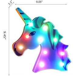 Colorful Unicorn Changeable Night Lights Battery Operated Decorative Marquee Signs Rainbow LED Lamp Wall Decoration for Living Room,Bedroom,Home, Christmas Kids Toys (Big Eyes) (Big Eyes, Big Head)