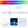 Led Strip Lights Sync to Music, Tasmor 32.8ft 5050 RGB Light Color Changing with Music IP65 Waterproof LED Rope Light with Controller for Home, Room, Bar, Party