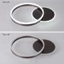 Modern Ceiling Lamp Dimmable LED Flush Mount Ceiling Light Brushed Aluminum 2 Rings Ceiling Light Fixture for Living Room Dining Room Kids Room (Coffee)