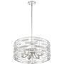 Smart Polished Nickel Pendant Chandelier 20'' Wide Modern Clear Crystal 6-Light Fixture for Dining Room House Foyer Kitchen Island Entryway Bedroom Living Room - Possini Euro Design