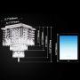 Qihang Mini Modern Crystal Chandelier Half Flush Mount Ceiling Light Fixture Contemporary Square Pendant Lamp for Bedroom Living Room Hallway Dining Room