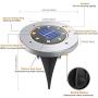 Solar Ground Lights, Upgraded Outdoor Garden Waterproof Bright in-Ground Lights for Lawn Pathway Yard Driveway, Producing More Light with 8 LED (Warm White)