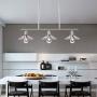 Wellmet 3 Lights Modern Pendant Lighting for Kitchen Island, Farmhouse Chandelier Dining Room Lighting Fixtures Hanging with Brushed Nickel Finish,Chandeliers Height Adjustable for Pool Table (Silver)