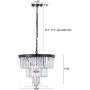 Wellmet 20 inch Crystal Chandelier, 3-Tier Contemporary Modern Bathroom Chandeliers, 7-Light Adjustable Hanging Pendant Ceiling Light for Bedroom, Entryway, Dining Room, Girls Room, Foyer